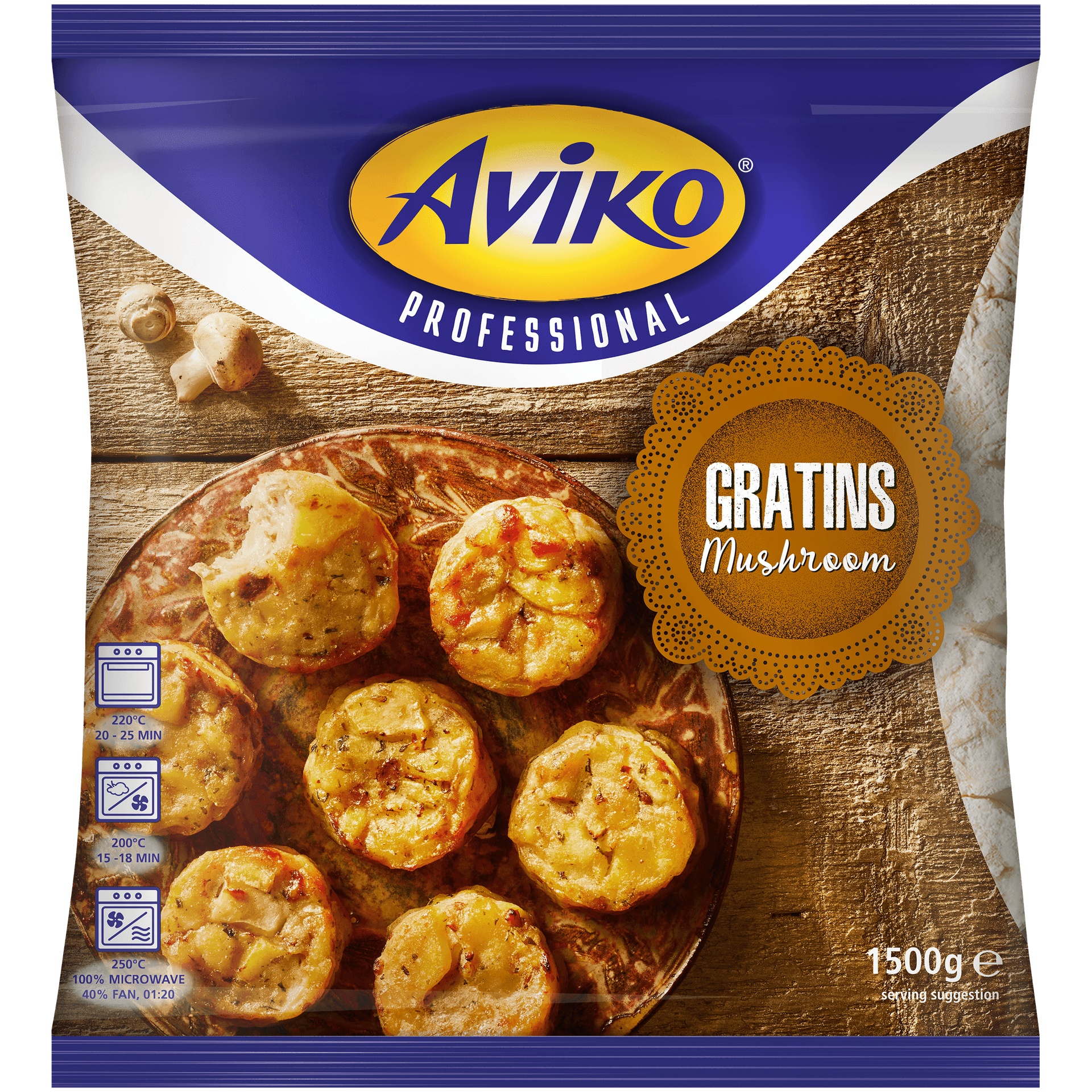Aviko Premium Gratins Mushroom 1500g
