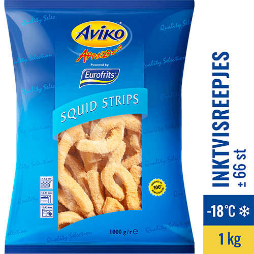 801722 Aviko Appetizers Squid Strips 1000g hero