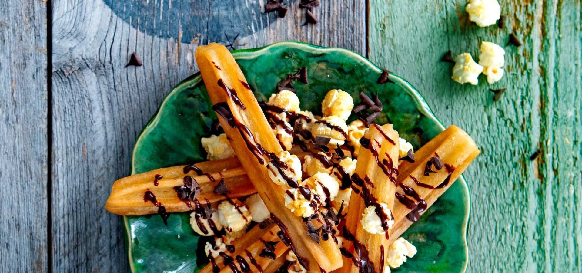 Aviko Chocolade popcorn churros header