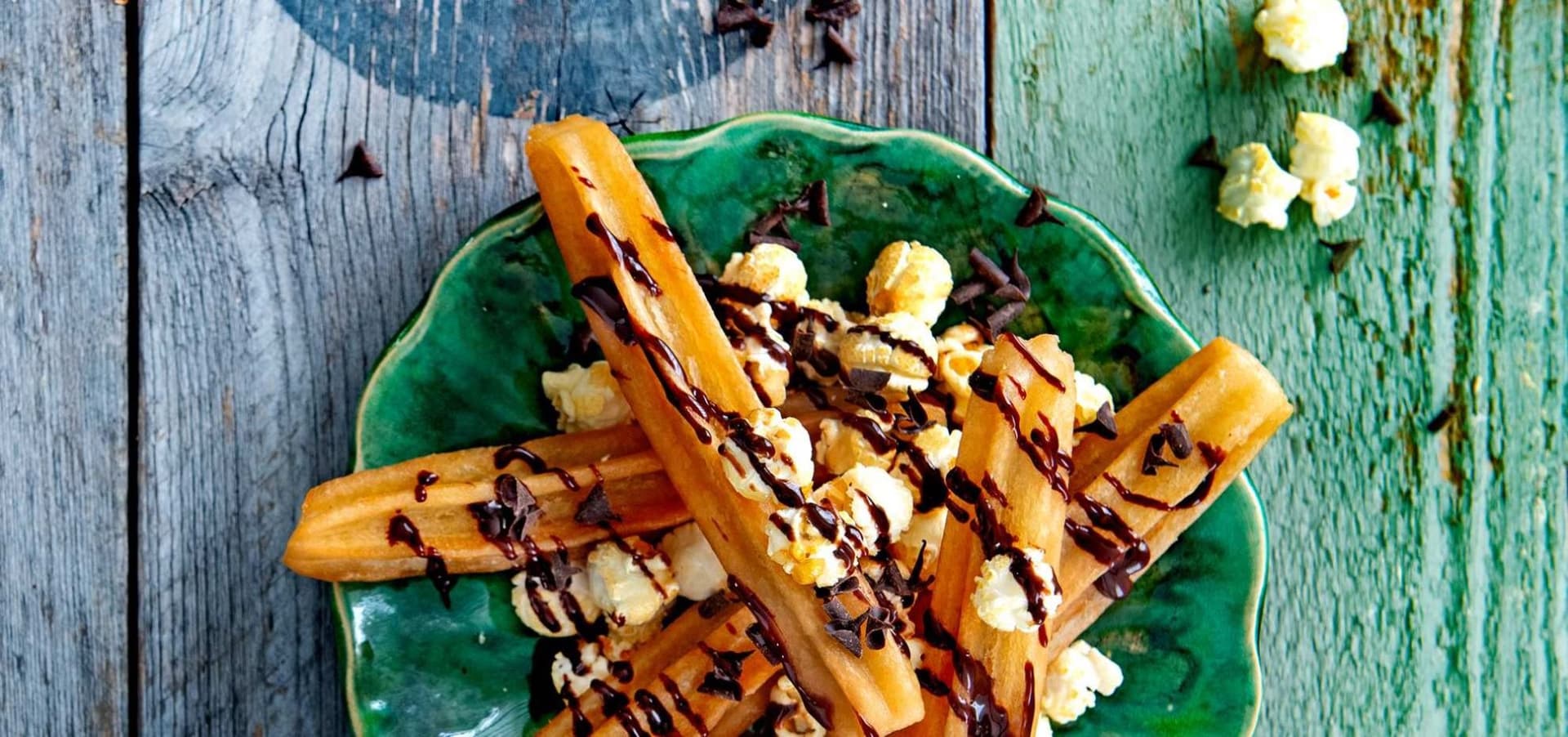 Aviko Chocolade popcorn churros header