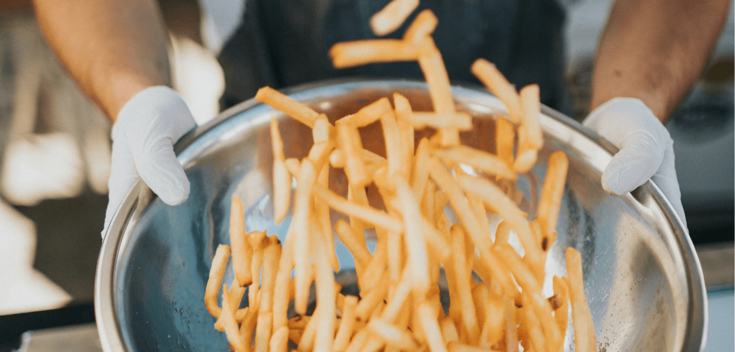 Friet in een cafe of restaurant