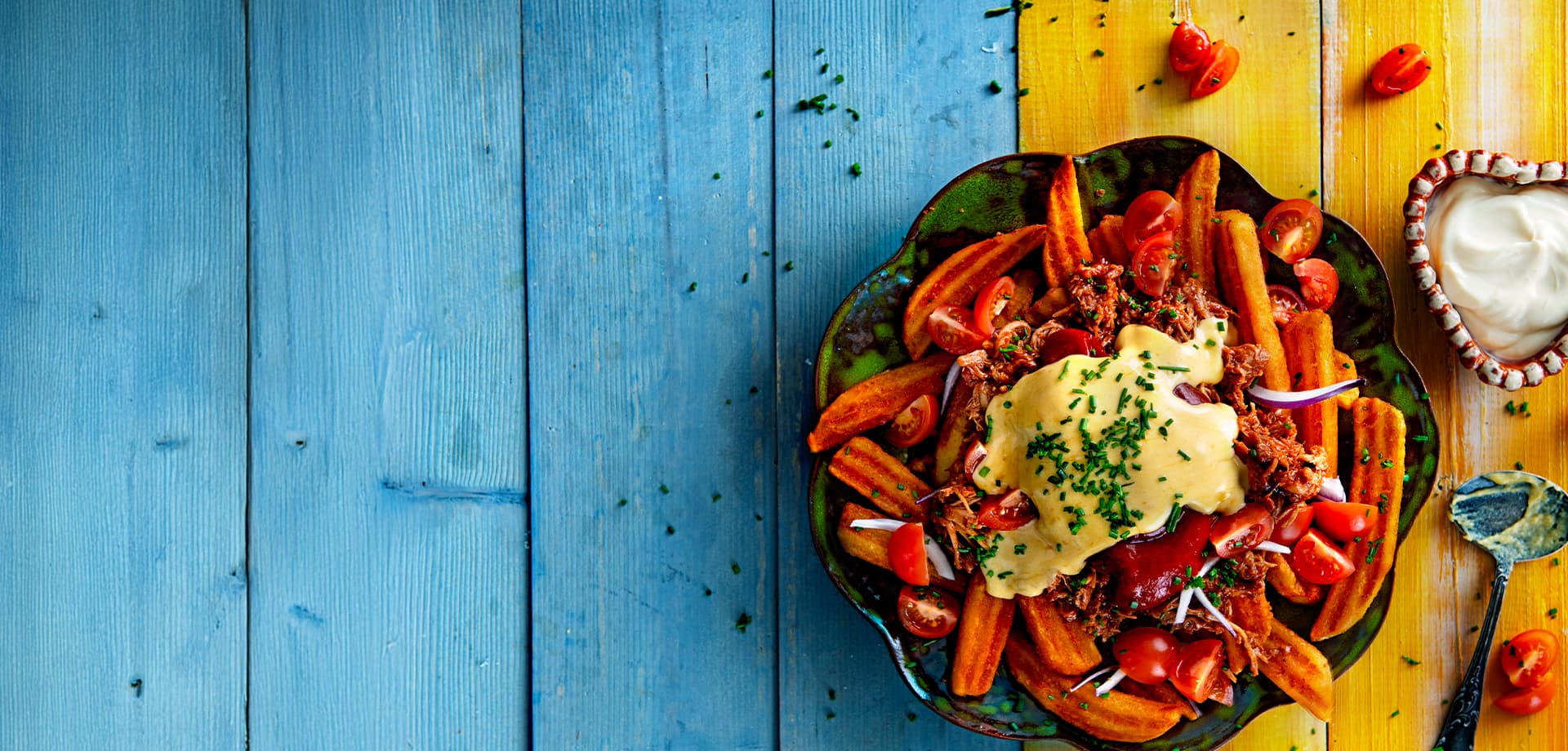 BBQ Pulled Chicken Loaded Fries