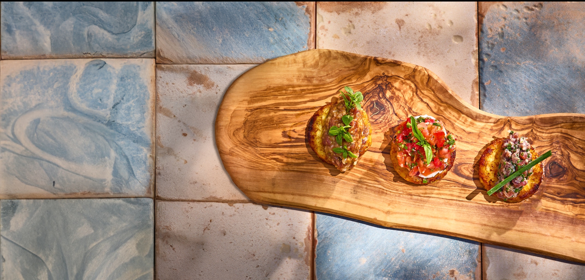 Tartaar trio op een knapperig bedje