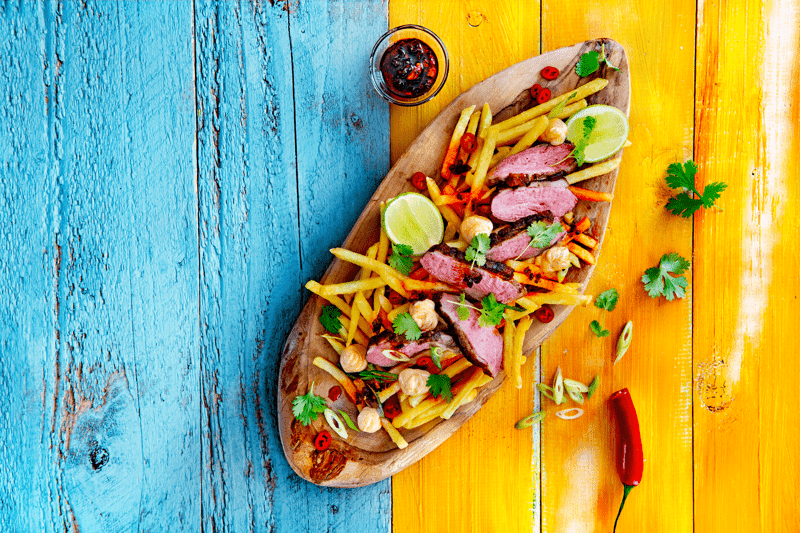 Aviko-SuperCrunch 7mm-five-spiced-duck-breast-loaded-fries